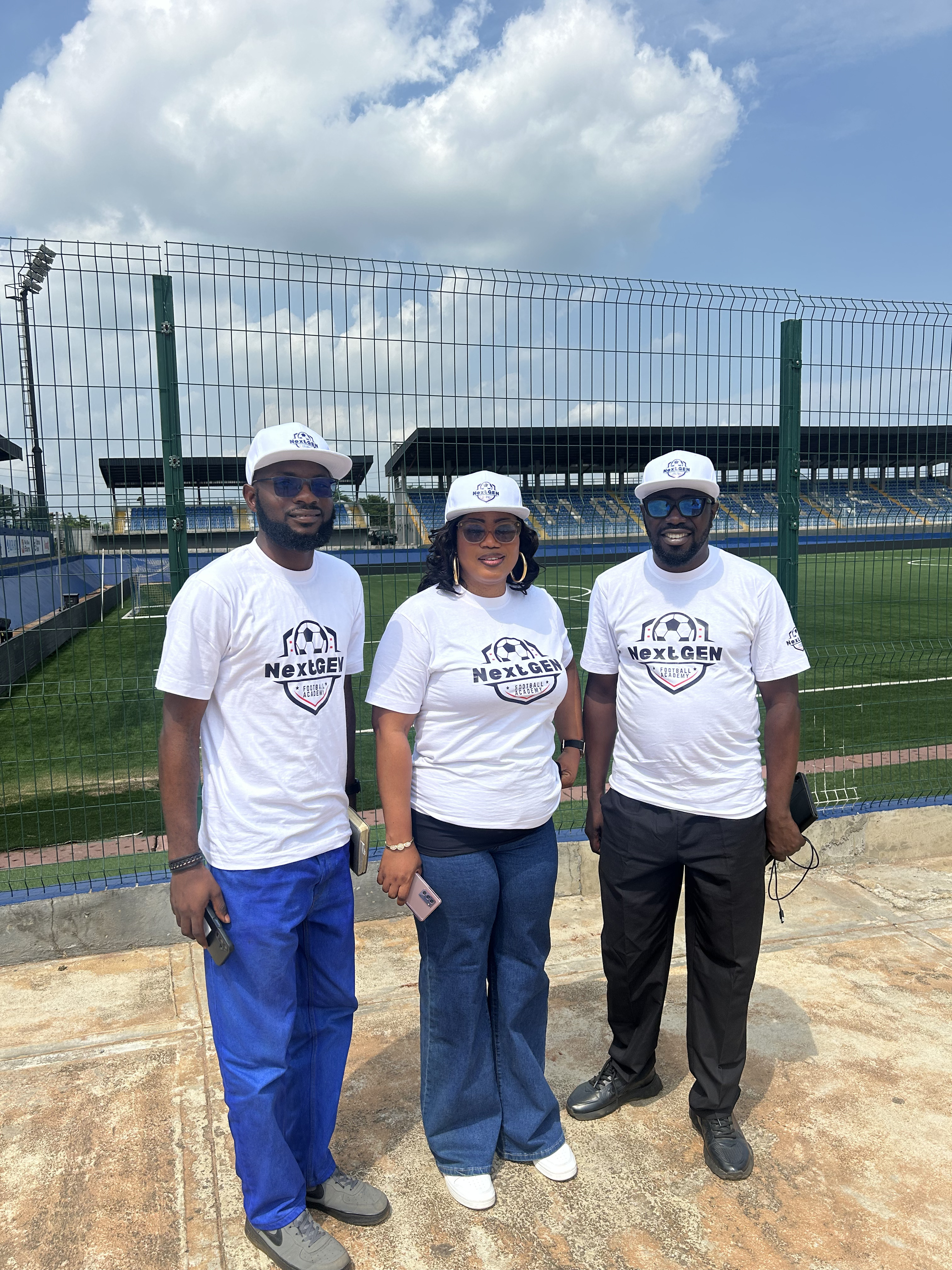 NextGEN team members at the football grounds